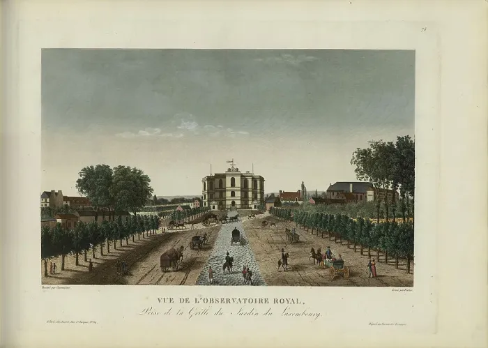 Framed Print : Vue de l'Observatoire royal, prise de la grille du jardin du Luxembourg, 1817-1824. Creator: Courvoisier-Voisin, Henri (1757-1830) Framed Print : Vue de l'Observatoire royal, prise de la grille du jardin du Luxembourg, 1817-1824. Creator: Courvoisier-Voisin, Henri (1757-1830)