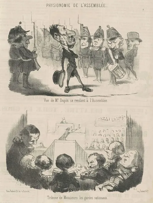 Framed Print : Vue de M. Dupin se rendant a l'assemblée, 19th century. Creator: Honore Daumier Framed Print : Vue de M. Dupin se rendant a l'assemblée, 19th century. Creator: Honore Daumier