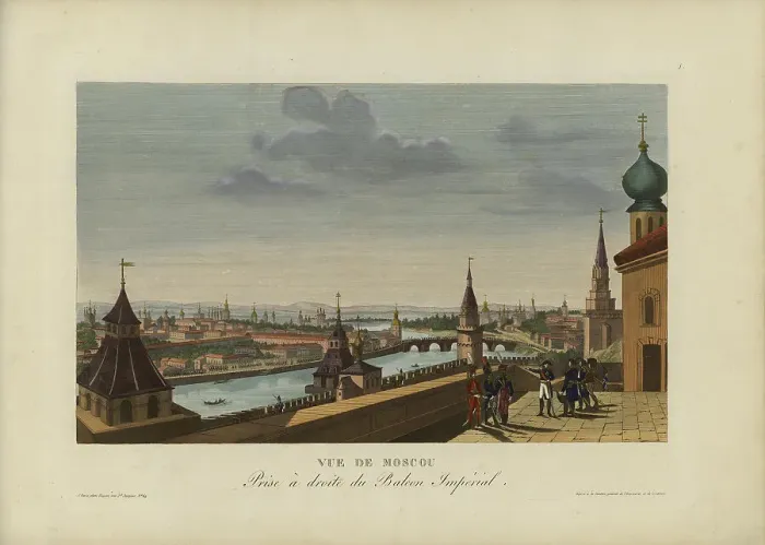 Framed Print : Vue de Moscou, prise à droite du Balcon impérial, 1817-1824. Creator: Courvoisier-Voisin, Henri (1757-1830) Framed Print : Vue de Moscou, prise à droite du Balcon impérial, 1817-1824. Creator: Courvoisier-Voisin, Henri (1757-1830)
