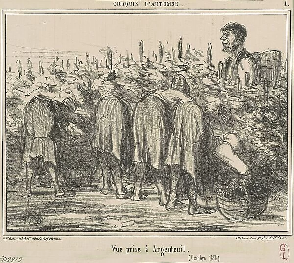 Vue prise a Argenteuil (Octobre 1856), 19th century. Creator: Honore Daumier