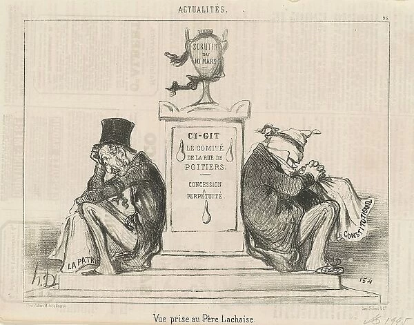 Vue prise au Père Lachaise, 19th century. Creator: Honore Daumier