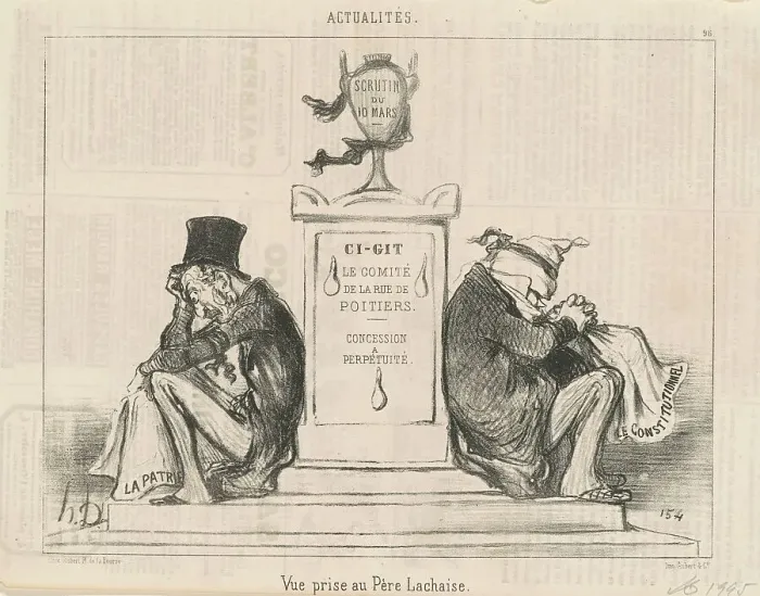 Framed Print : Vue prise au Père Lachaise, 19th century. Creator: Honore Daumier Framed Print : Vue prise au Père Lachaise, 19th century. Creator: Honore Daumier