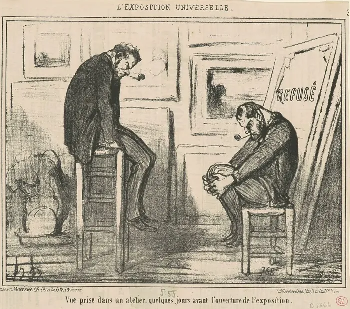 Framed Print : Vue prise dans un atelier... 19th century. Creator: Honore Daumier Framed Print : Vue prise dans un atelier... 19th century. Creator: Honore Daumier