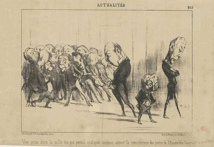 Framed Print : Vue prise dans la salle des pas perdus... 19th century. Creator: Honore Daumier Framed Print : Vue prise dans la salle des pas perdus... 19th century. Creator: Honore Daumier