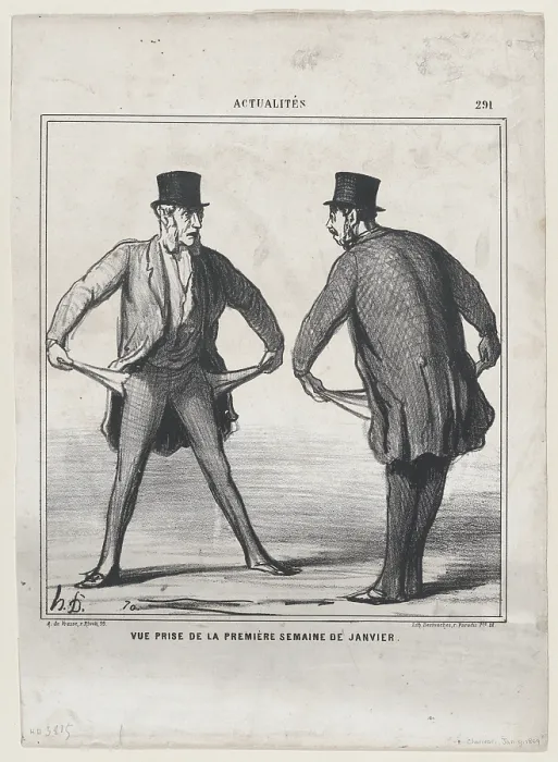 Framed Print : Vue prise de la premiere semaine de janvier, 1869. Creator: Honore Daumier Framed Print : Vue prise de la premiere semaine de janvier, 1869. Creator: Honore Daumier