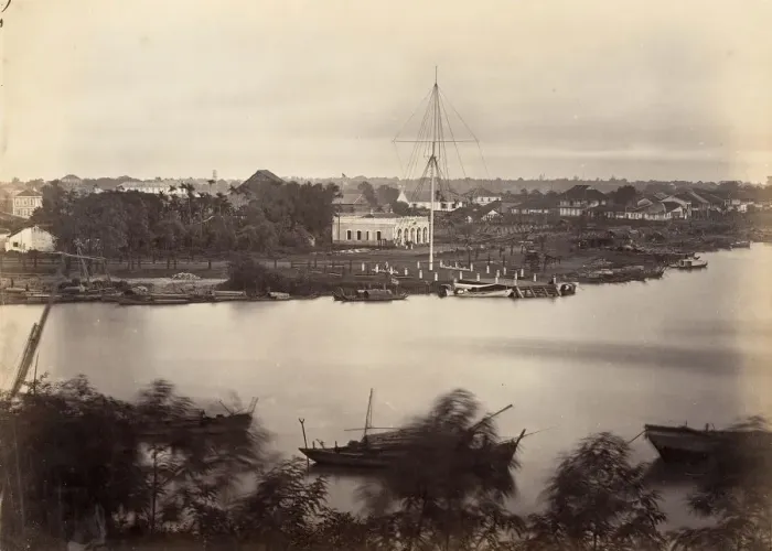 Framed Print : Vue de Saigon (Feuille No. 1), 1866. Creator: Emile Gsell Framed Print : Vue de Saigon (Feuille No. 1), 1866. Creator: Emile Gsell