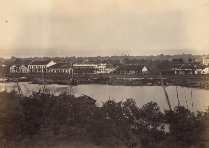 Framed Print : Vue de Saigon (Feuille No. 2), 1866. Creator: Emile Gsell Framed Print : Vue de Saigon (Feuille No. 2), 1866. Creator: Emile Gsell