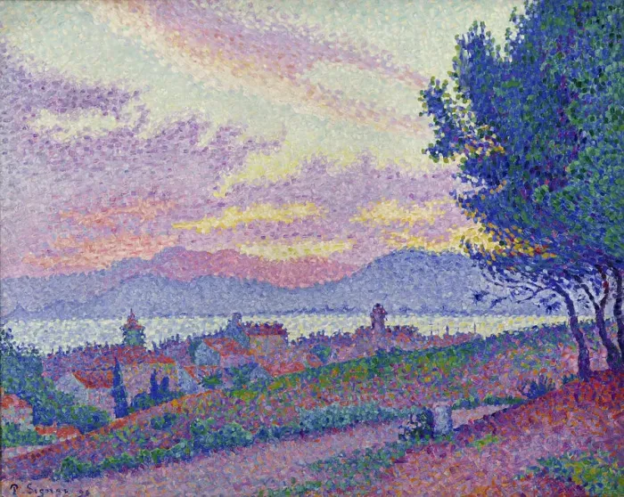 Framed Print : Vue de Saint-Tropez, coucher de soleil au bois de pins, 1896 Framed Print : Vue de Saint-Tropez, coucher de soleil au bois de pins, 1896