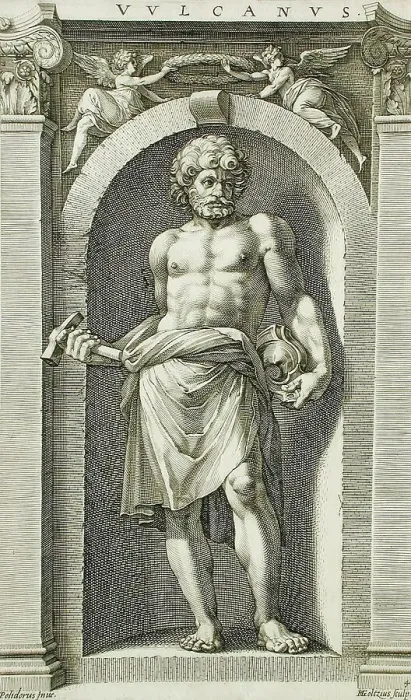 Framed Print : Vulcan, 1592. Creator: Hendrik Goltzius Framed Print : Vulcan, 1592. Creator: Hendrik Goltzius