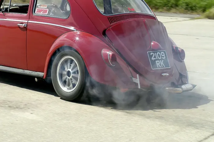 Framed Print : VW Beetle Burning out Framed Print : VW Beetle Burning out