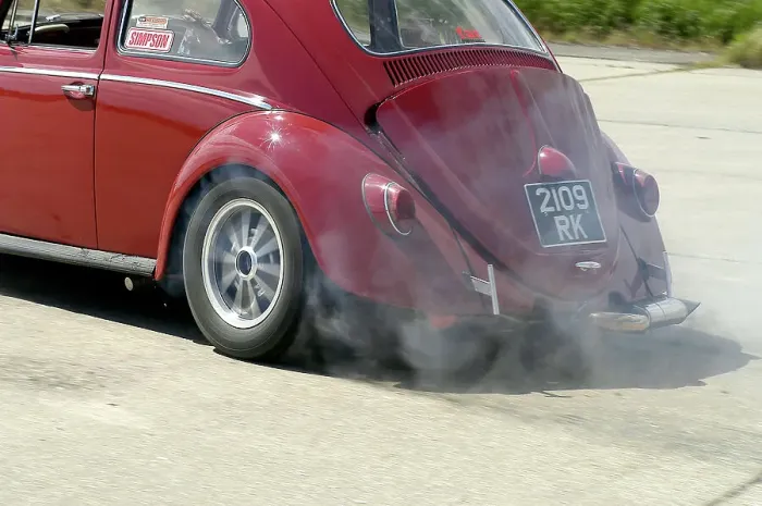 Framed Print : VW Beetle Burning out Framed Print : VW Beetle Burning out