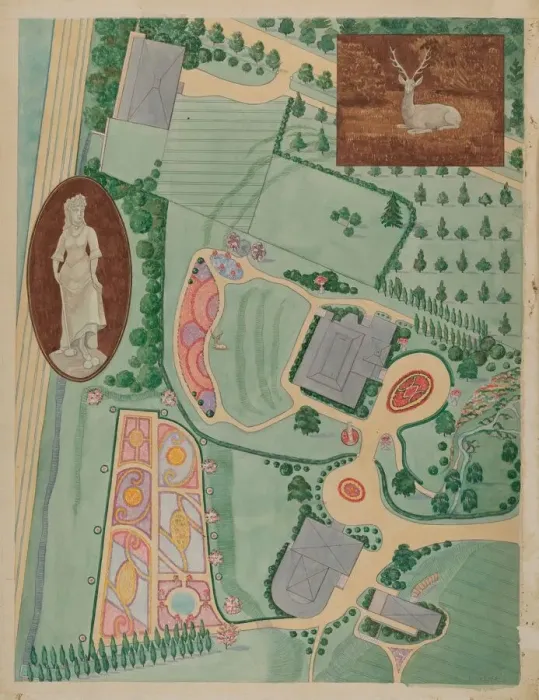 Framed Print : W. A. Wheelock Estate, c. 1936. Creator: Tabea Hosier Framed Print : W. A. Wheelock Estate, c. 1936. Creator: Tabea Hosier