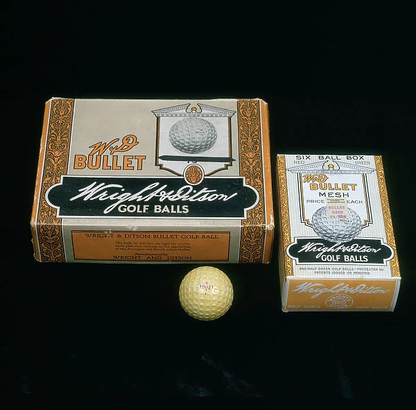 W and D Bullet Mesh, Wright and Didson boxes of golf balls, c1900