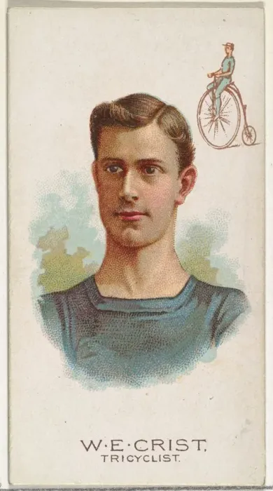 Framed Print : W. E. Crist, Tricyclist, from Worlds Champions, Series 2 (N29) for Allen & Framed Print : W. E. Crist, Tricyclist, from Worlds Champions, Series 2 (N29) for Allen &
