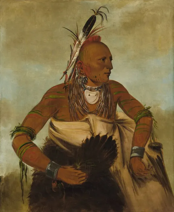Framed Print : Wa-ho-beck-ee, a Handsome Brave, 1834. Creator: George Catlin Framed Print : Wa-ho-beck-ee, a Handsome Brave, 1834. Creator: George Catlin