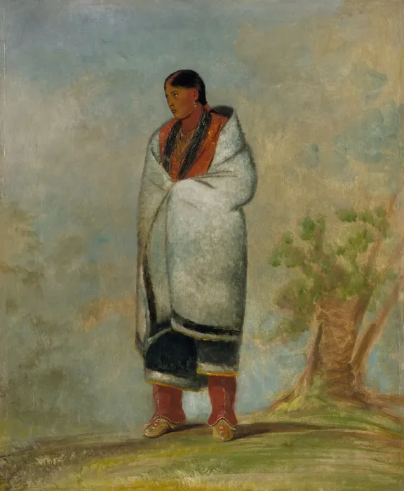 Framed Print : Wa-quoth-e-qua, The Buck's Wife, Wife of the Whale, 1835. Creator: George Catlin Framed Print : Wa-quoth-e-qua, The Buck's Wife, Wife of the Whale, 1835. Creator: George Catlin