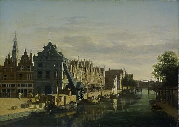 De Waag (Weighing House) and Crane on the Spaarne, Haarlem, 1660-1698. Creator: Gerrit Berckheyde