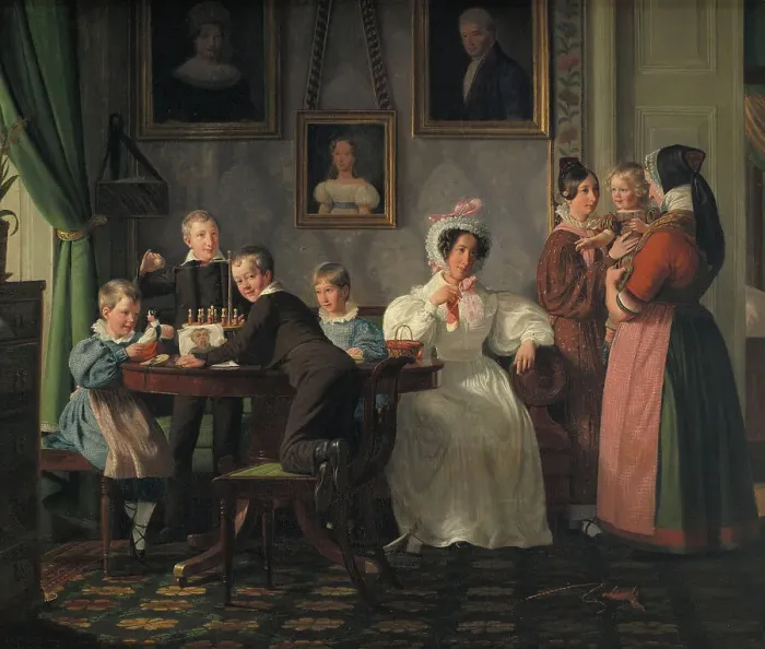 Framed Print : The Waagepetersen Family, 1836. Creator: Wilhelm Marstrand Framed Print : The Waagepetersen Family, 1836. Creator: Wilhelm Marstrand