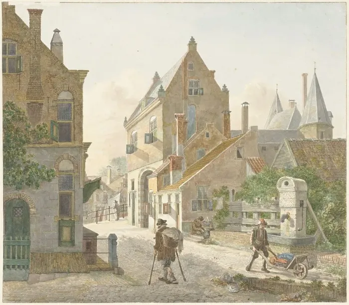 Framed Print : The Waardpoort and the Oude Gracht in Utrecht, 1814. Creator: Jan Hendrik Verheyen Framed Print : The Waardpoort and the Oude Gracht in Utrecht, 1814. Creator: Jan Hendrik Verheyen