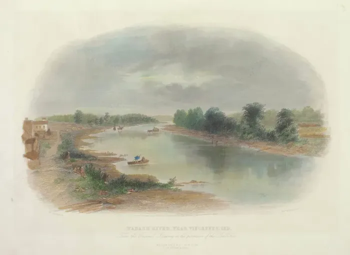 Framed Print : Wabash River, near Vincennes, Indiana, 1859. Creator: William Momberger Framed Print : Wabash River, near Vincennes, Indiana, 1859. Creator: William Momberger