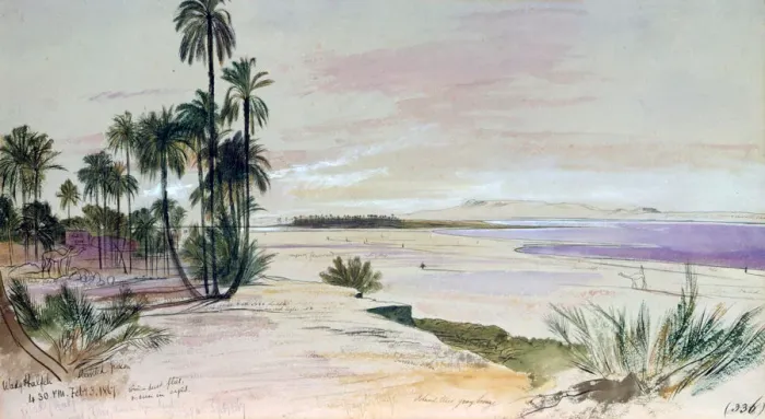 Framed Print : Wadi Halfeh, 3rd Febuary 1867. Artist: Edward Lear Framed Print : Wadi Halfeh, 3rd Febuary 1867. Artist: Edward Lear
