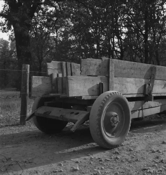 Framed Print : Wagon built on the farm utilizing parts of wrecked Dodge... Oregon, Kirby (Josephine County), 1939. Creator: Dorothea Lange Framed Print : Wagon built on the farm utilizing parts of wrecked Dodge... Oregon, Kirby (Josephine County), 1939. Creator: Dorothea Lange