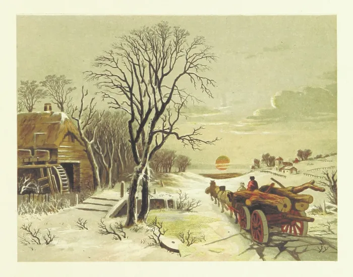 Framed Print : Wagon-load of logs, 1853. Creator: Unknown Framed Print : Wagon-load of logs, 1853. Creator: Unknown