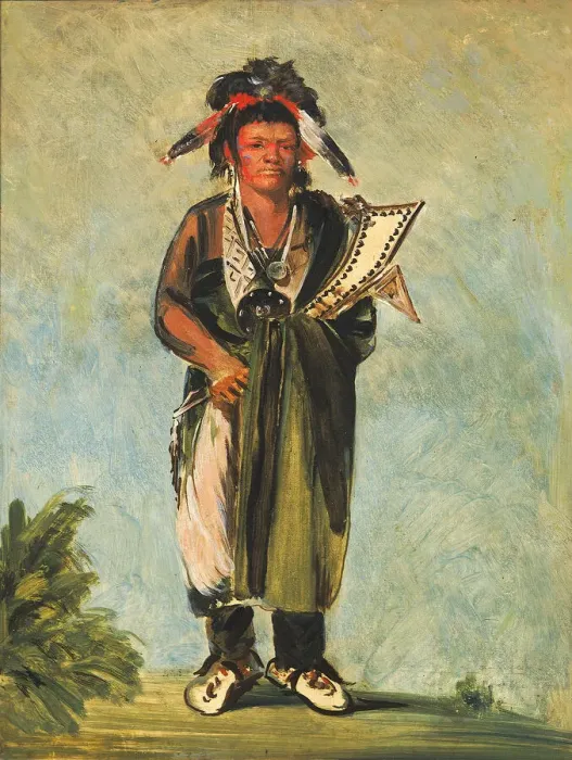 Framed Print : Wah-kon-ze-kaw, The Snake, 1828. Creator: George Catlin Framed Print : Wah-kon-ze-kaw, The Snake, 1828. Creator: George Catlin