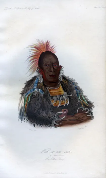 Framed Print : Wah-ro-nee-sah, The Surrounder, An Otoe Chief, 1848. Artist: Harris Framed Print : Wah-ro-nee-sah, The Surrounder, An Otoe Chief, 1848. Artist: Harris