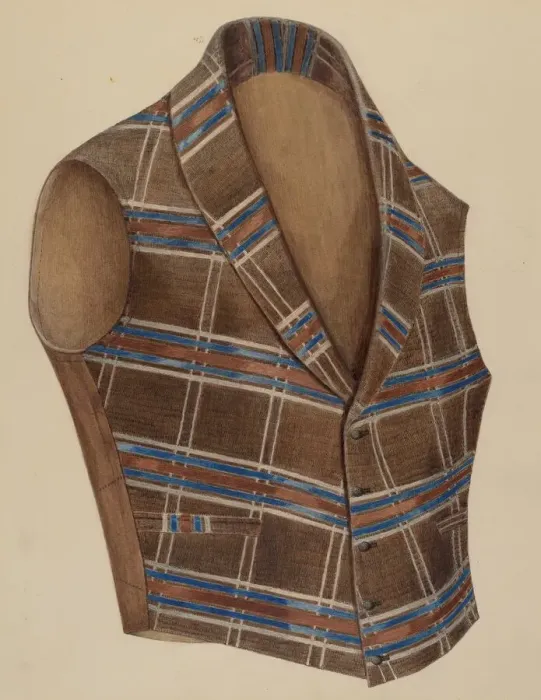 Framed Print : Waistcoat, 1935 / 1942. Creator: Julie C Brush Framed Print : Waistcoat, 1935 / 1942. Creator: Julie C Brush