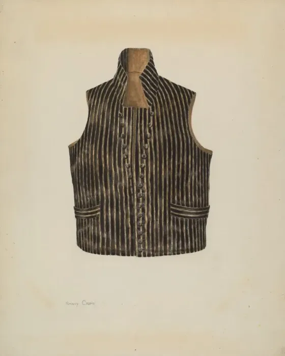 Framed Print : Waistcoat, 1935 / 1942. Creator: Nancy Crimi Framed Print : Waistcoat, 1935 / 1942. Creator: Nancy Crimi