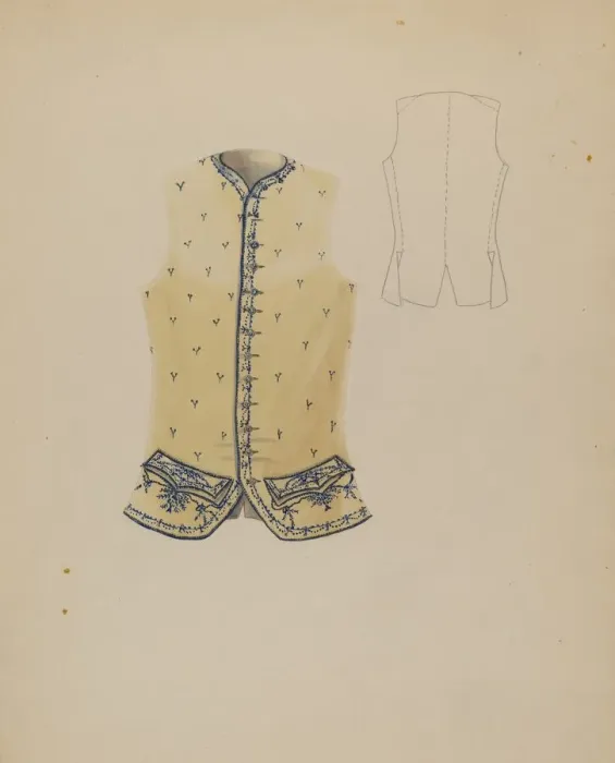 Framed Print : Waistcoat, c. 1936. Creator: Bessie Forman Framed Print : Waistcoat, c. 1936. Creator: Bessie Forman