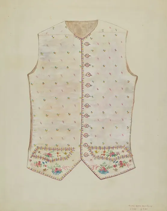 Framed Print : Waistcoat, c. 1937. Creator: Ann Gene Buckley Framed Print : Waistcoat, c. 1937. Creator: Ann Gene Buckley