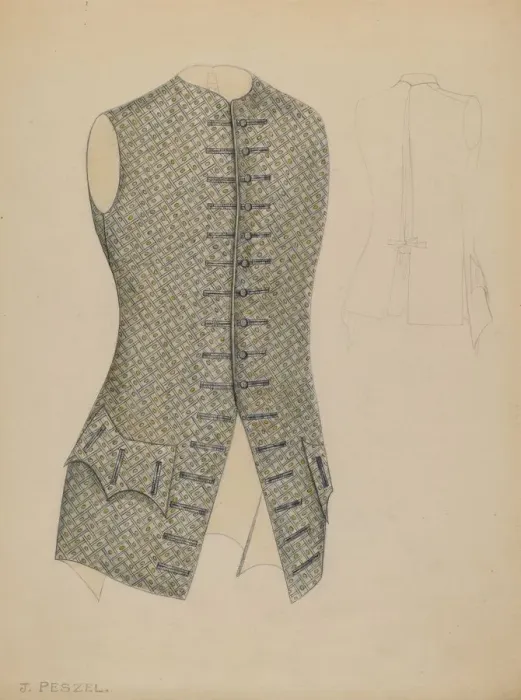 Framed Print : Waistcoat, c. 1937. Creator: Jean Peszel Framed Print : Waistcoat, c. 1937. Creator: Jean Peszel