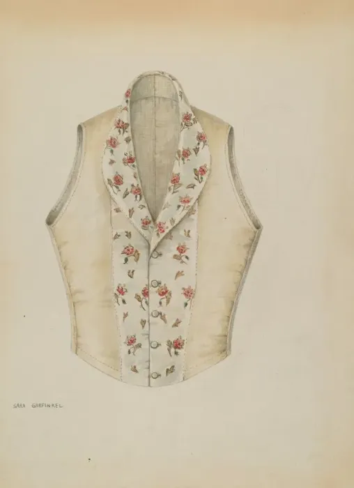 Framed Print : Waistcoat, c. 1937. Creator: Sara Garfinkel Framed Print : Waistcoat, c. 1937. Creator: Sara Garfinkel
