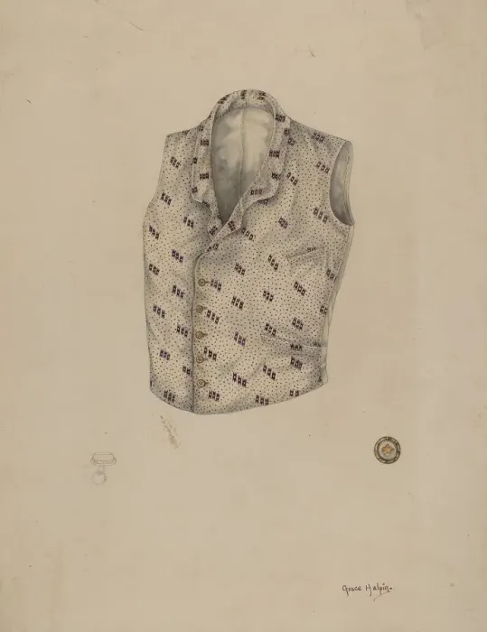 Framed Print : Waistcoat, c. 1938. Creator: Grace Halpin Framed Print : Waistcoat, c. 1938. Creator: Grace Halpin