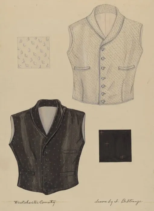 Framed Print : Waistcoats, c. 1936. Creator: Isabelle De Strange Framed Print : Waistcoats, c. 1936. Creator: Isabelle De Strange
