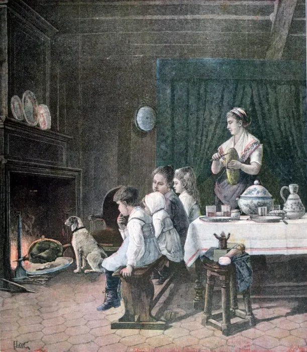Framed Print : Waiting, 1890. Artist: F Meaulle Framed Print : Waiting, 1890. Artist: F Meaulle