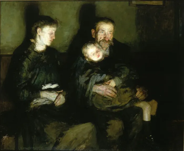 Framed Print : Waiting for the Doctor, 1910. Creator: Robert MacCameron Framed Print : Waiting for the Doctor, 1910. Creator: Robert MacCameron