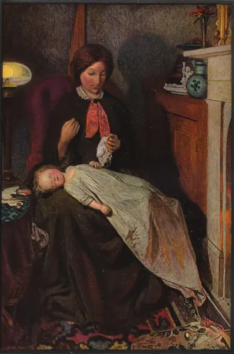 Framed Print : Waiting: An English Fireside of 1854-1855, 1855. Artist: Ford Madox Brown Framed Print : Waiting: An English Fireside of 1854-1855, 1855. Artist: Ford Madox Brown