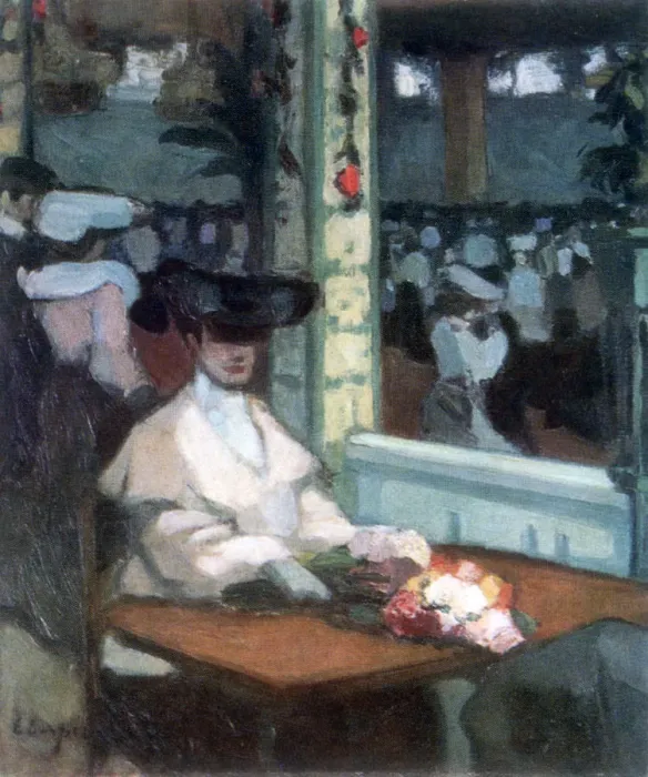 Framed Print : Waiting, (Moulin de la Galette), 1905. Artist: Edmond Lempereur Framed Print : Waiting, (Moulin de la Galette), 1905. Artist: Edmond Lempereur