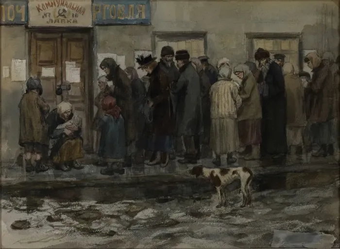Framed Print : Waiting to receive an eighth of a pound of bread, 1919 Framed Print : Waiting to receive an eighth of a pound of bread, 1919