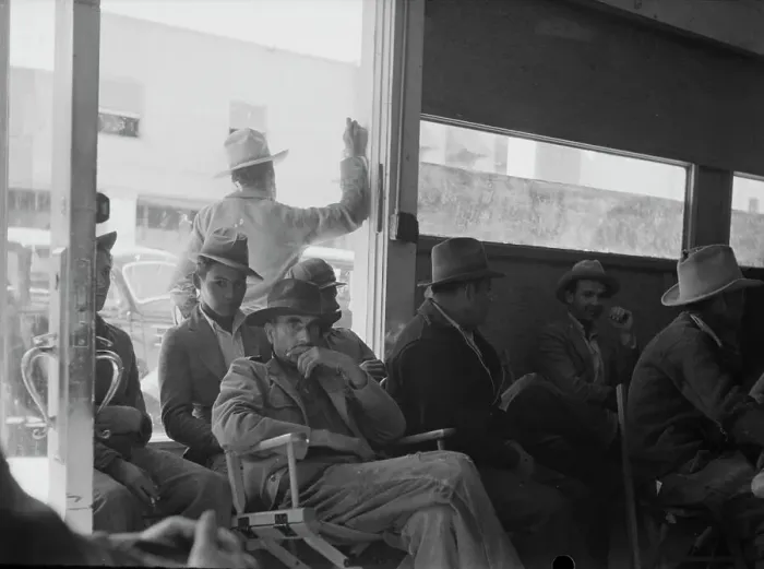 Framed Print : Waiting for the relief checks at Calipatria, California, 1937. Creator: Dorothea Lange Framed Print : Waiting for the relief checks at Calipatria, California, 1937. Creator: Dorothea Lange