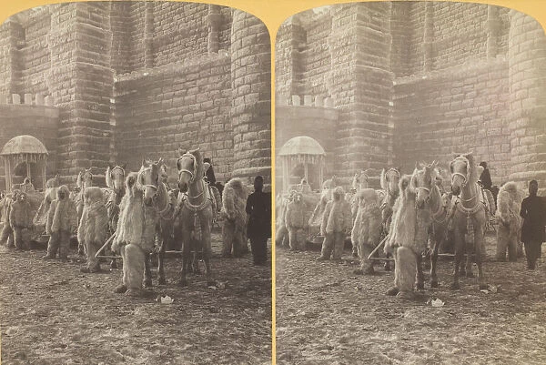 Waiting for the Royal family at entrance to Palace, 1886  /  88
