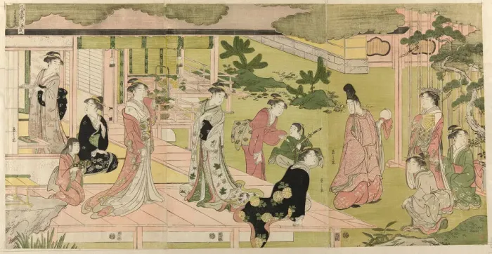 Framed Print : Wakana, Part 1 (Wakana, jo), from the series A Fashionable Parody of the Tale... c. 1789 / 94. Creator: Hosoda Eishi. Wakana, Part 1 (Wakana, jo), from the series A Fashionable Parody of the Tale... c. 1789 / 94. Creator: Hosoda Eishi Framed Print : Wakana, Part 1 (Wakana, jo), from the series A Fashionable Parody of the Tale... c. 1789 / 94. Creator: Hosoda Eishi. Wakana, Part 1 (Wakana, jo), from the series A Fashionable Parody of the Tale... c. 1789 / 94. Creator: Hosoda Eishi