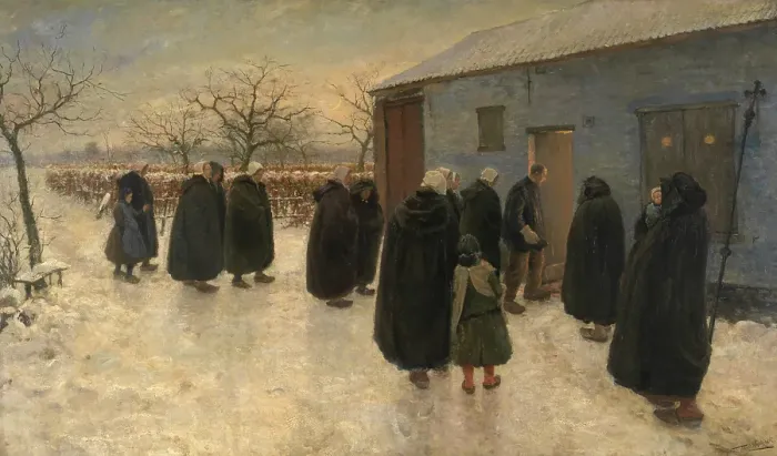 Framed Print : The Wake, 1889-1890. Creator: Theodoor Verstraete Framed Print : The Wake, 1889-1890. Creator: Theodoor Verstraete