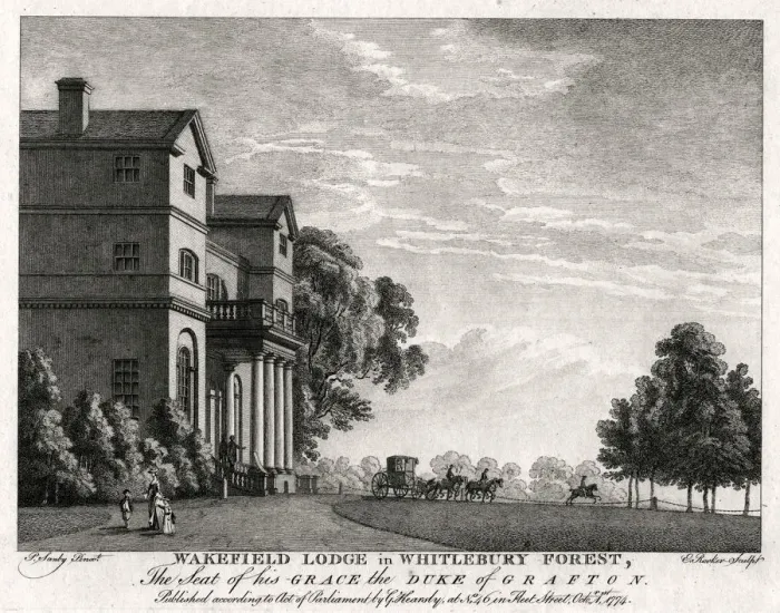 Framed Print : Wakefield Lodge in Whitlebury Forest, Northamptonshire, 1774. Artist: Michael Angelo Rooker Framed Print : Wakefield Lodge in Whitlebury Forest, Northamptonshire, 1774. Artist: Michael Angelo Rooker
