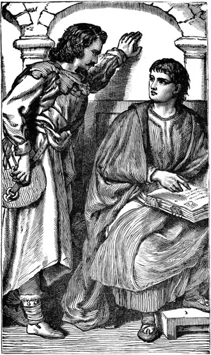 Framed Print : Waldenses missionary / troubador showing his vernacular Bible, c1170 Framed Print : Waldenses missionary / troubador showing his vernacular Bible, c1170