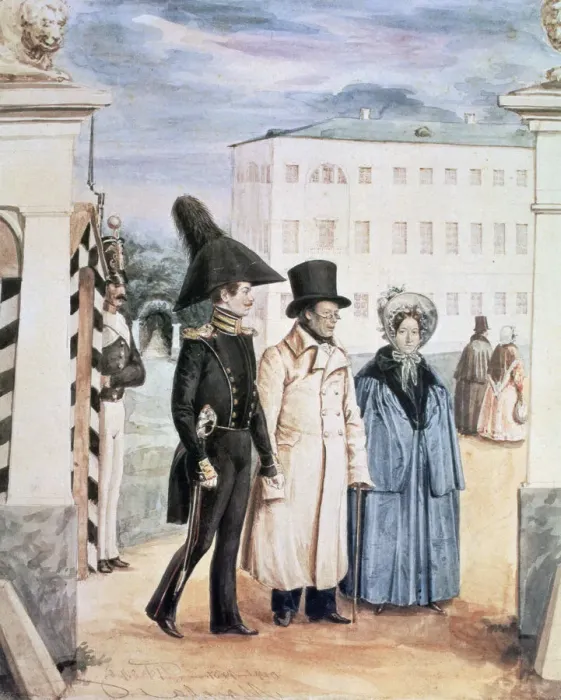 Framed Print : The Walk, 1837. Artist: Pavel Andreevich Fedotov Framed Print : The Walk, 1837. Artist: Pavel Andreevich Fedotov