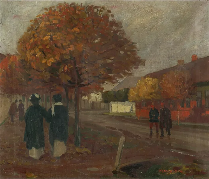 Framed Print : On a walk, 1914-1918. Creator: Teodor Jozef Mousson Framed Print : On a walk, 1914-1918. Creator: Teodor Jozef Mousson